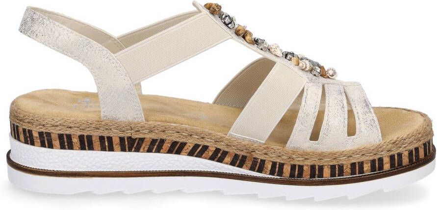 Rieker Sandalen zomerschoen sandaal sleehak in metallic-look