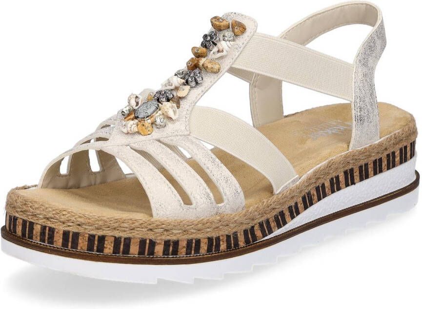 Rieker Sandalen zomerschoen sandaal sleehak in metallic-look