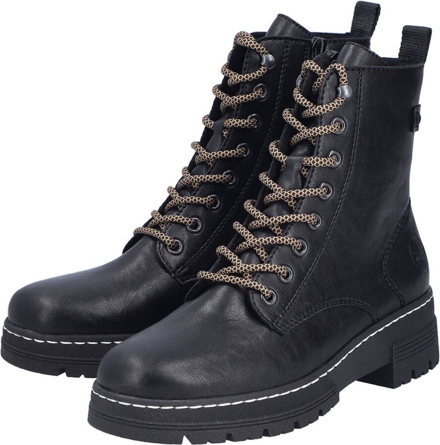 Rieker Veterlaarsjes Veterboots plateaulaarzen profielzool met binnenritssluiting