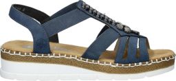 Rieker Sandalen zomerschoen sandaal sleehak met modieuze decoratieve elementen