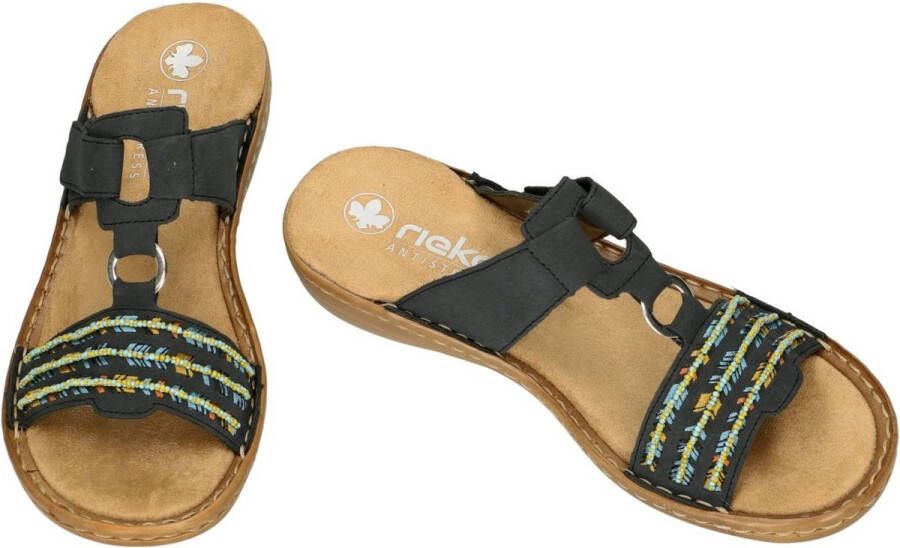 Rieker Blauwe Geborduurde Slipper voor Dames Blue Dames