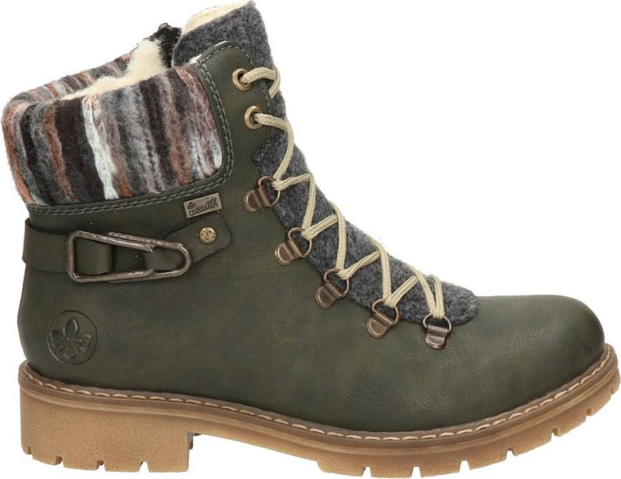 Rieker Veterboots Groen Textiel 172248 Dames