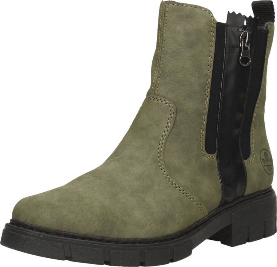 Rieker Groene synthetische enkellaars met rits Green Dames - Foto 2