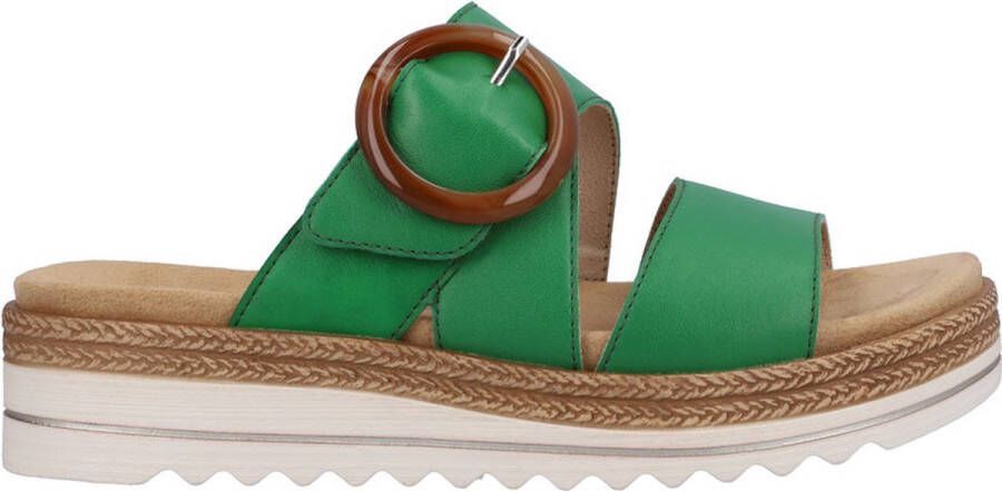 Remonte Groene Leren Comfort Slipper Green Dames