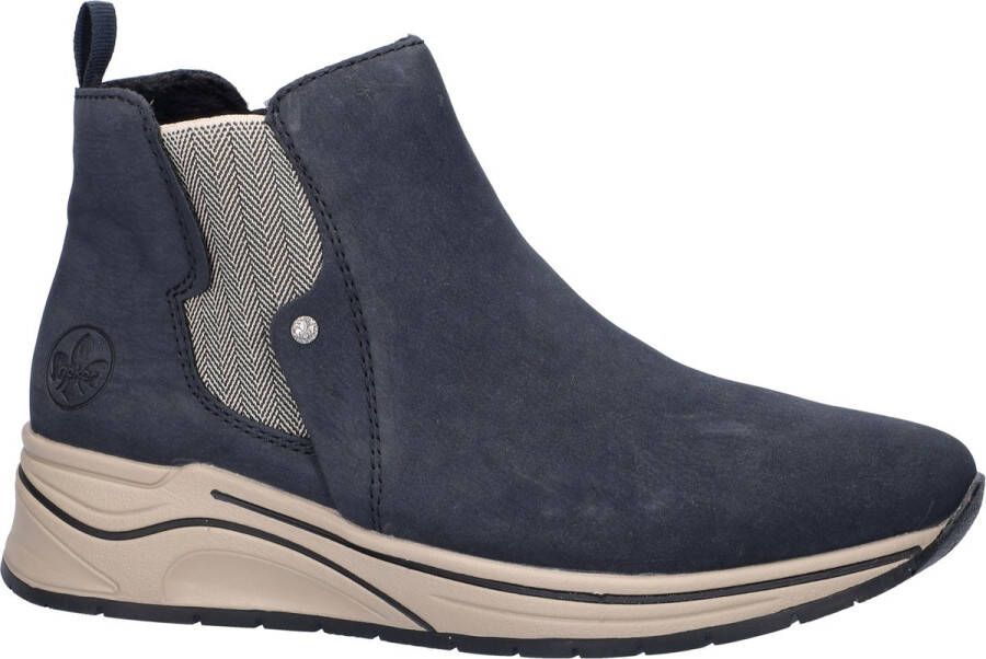 Rieker Chelsea-boots enkellaars high top sneaker sleehak boots met stretch inzetstuk