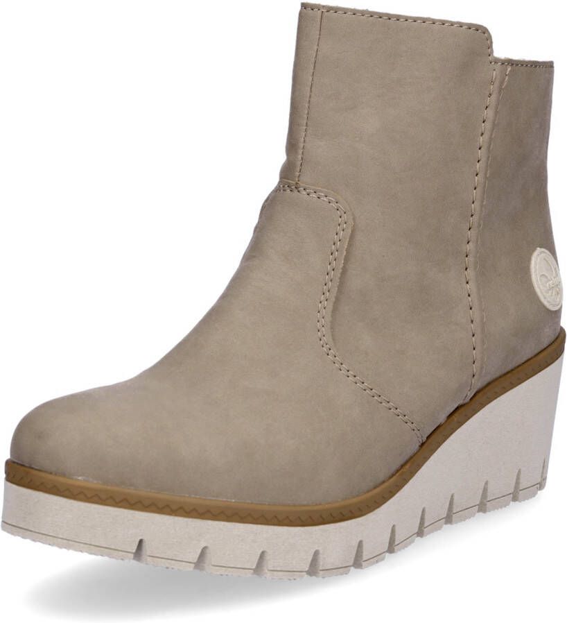 Rieker Laarsjes met sleehak wedge boots plateau enkellaars met binnenrits smalle vorm