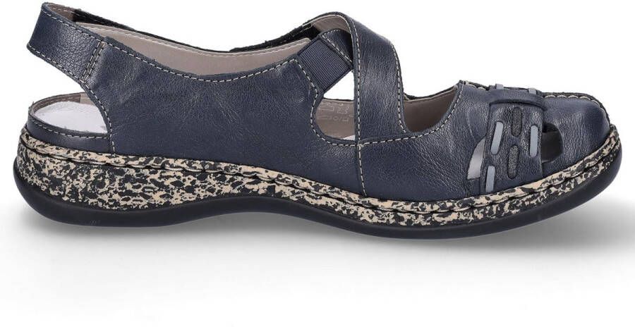 Rieker Klittenbandschoenen zomerschoen sleehak bandjessandaal met contrasterende stiksels