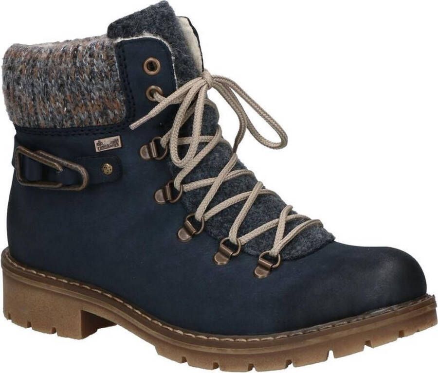Rieker Winterlaarsjes winterlaarzen veterschoenen met gebreide rand en -tex