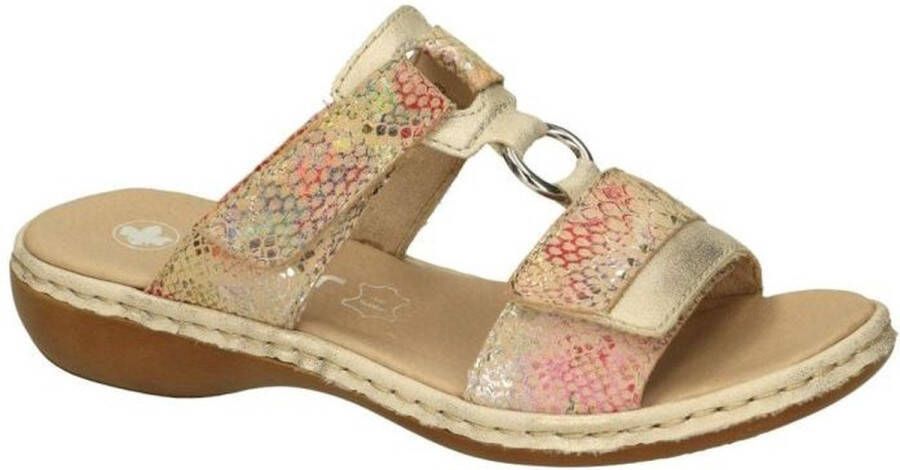 Rieker Metallic Gouden Print Slipper Multicolor