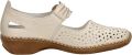 Rieker -Dames off-white-crÈme-ivoorkleur ballerina's & mocassins - Gebroken wit