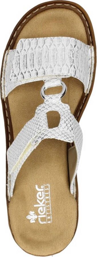 Rieker -Dames off-white ecru parel slippers & muiltjes