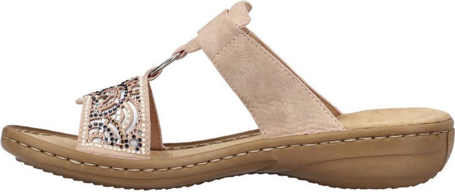 Rieker -Dames oud roze slippers & muiltjes