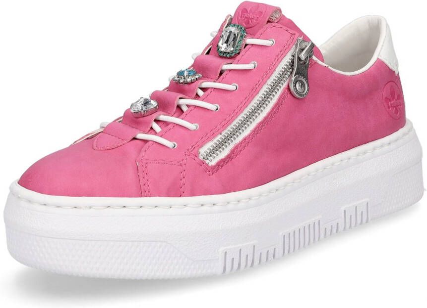 Rieker dames plateausneaker roze