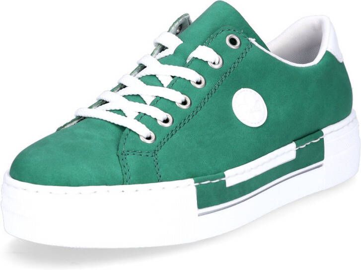 Rieker Sneakers vrijetijdsschoen lage schoen veterschoen met plateauzool
