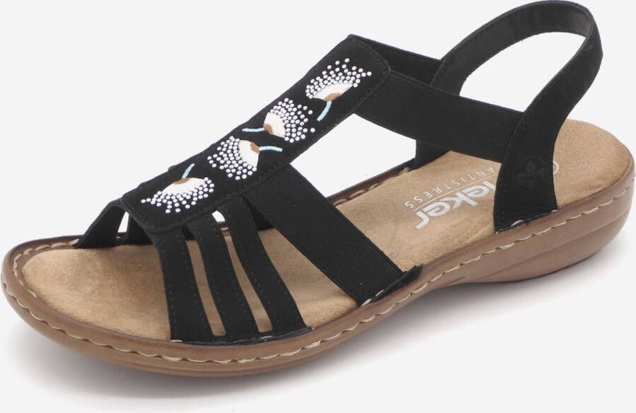Rieker Dames Sandaal 60875-00 Zwart