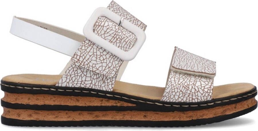 Rieker Leren sandaal met klittenbandsluiting White Dames