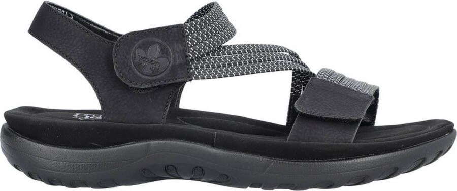 Rieker Sandalen zomerschoen sandaal sleehak met elastieken