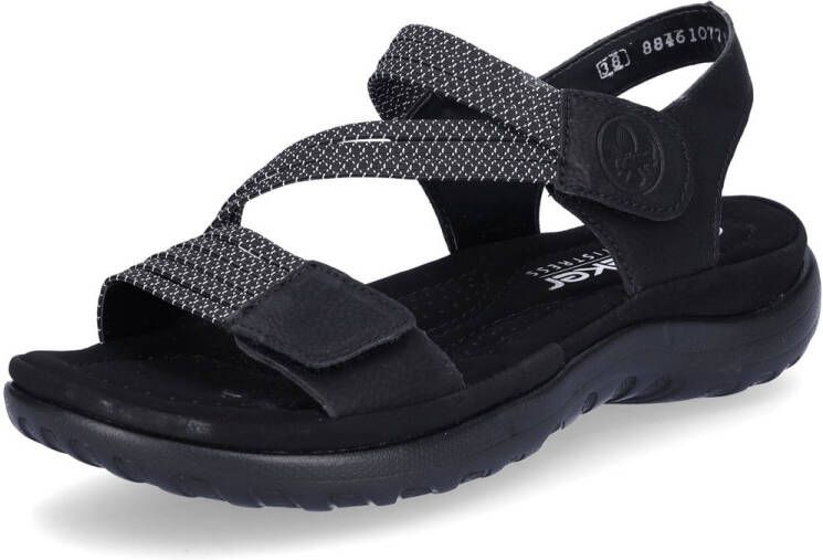 Rieker Sandalen zomerschoen sandaal sleehak met elastieken