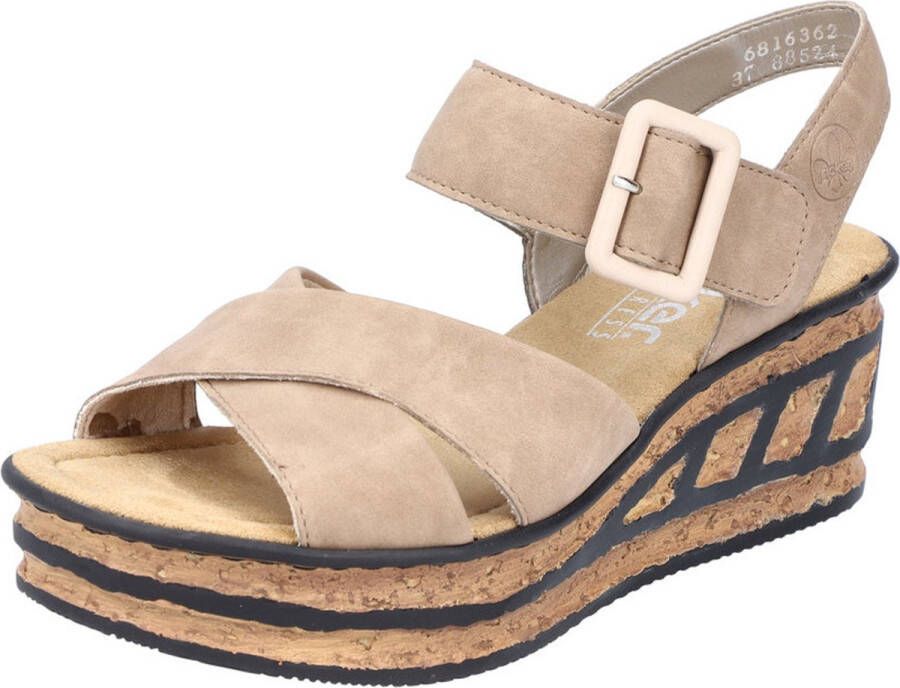 Rieker Zwarte taupe synthetische sandalette met 5 cm hak Beige Dames