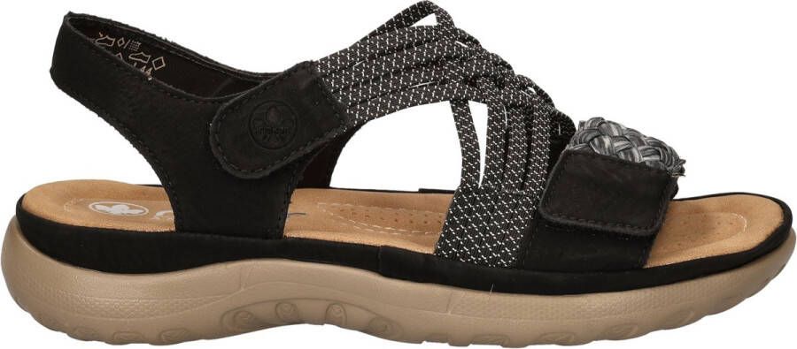 Rieker Sandalen zomerschoen sandaal sleehak met gevlochten bandage