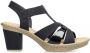 Rieker Sandalen met hak zwart Nubuck Dames - Thumbnail 1