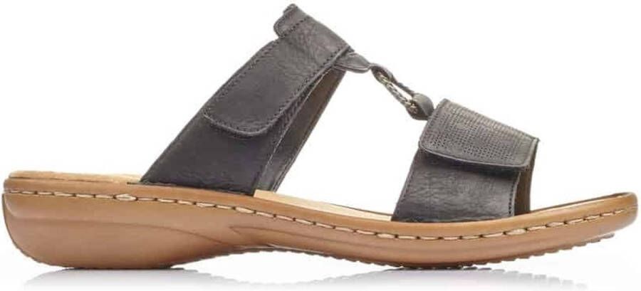 Rieker Zwarte Dames Slip-On Sandalen Black Dames