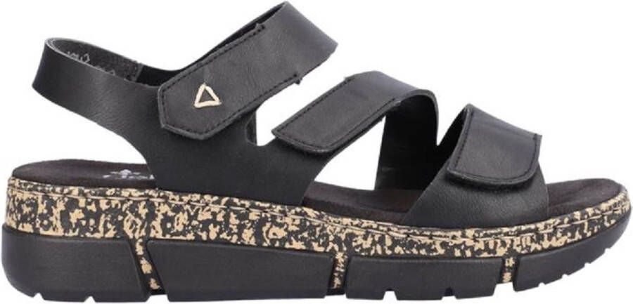 Rieker Sandalen zomerschoen sandaal sleehak met klittenbandsluitingen