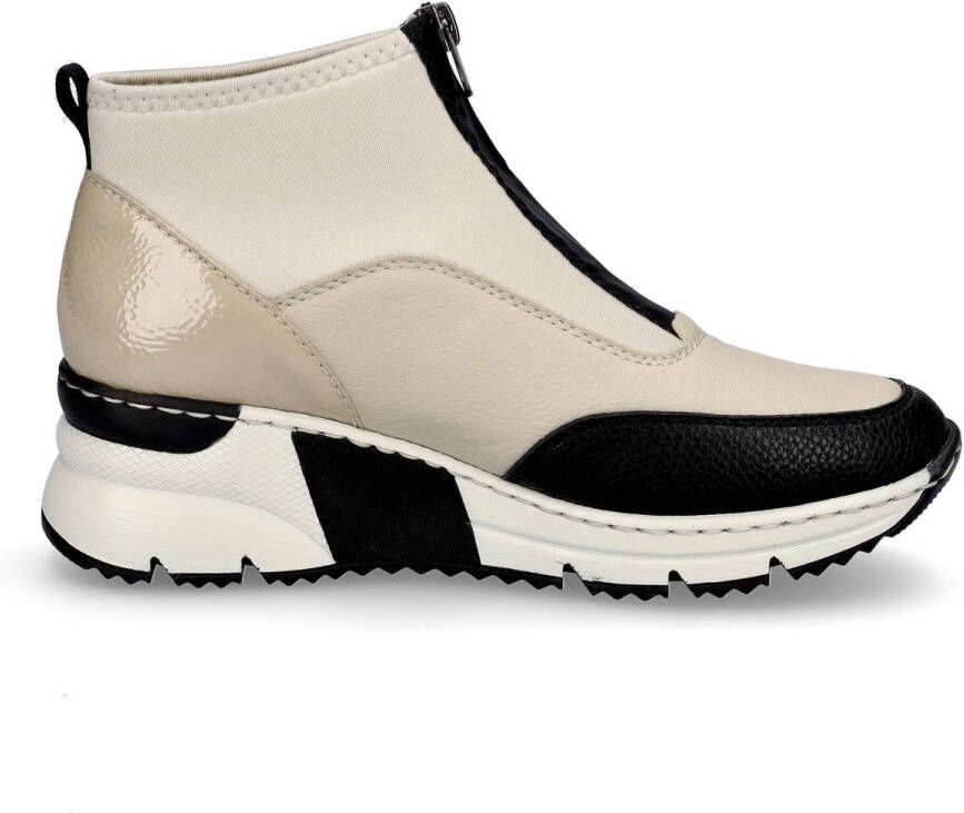 Rieker dames slip-on sportschoenen beige zwart