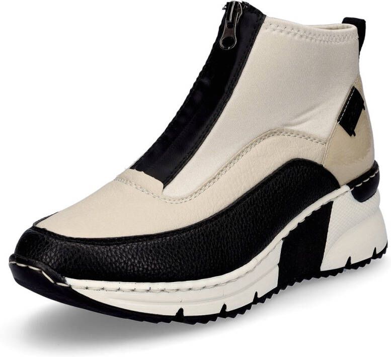 Rieker dames slip-on sportschoenen beige zwart