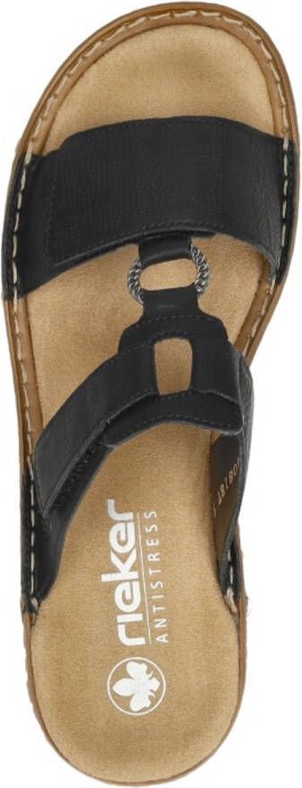 Rieker Slippers sleehak zomerschoen pantoffels met juwelenring