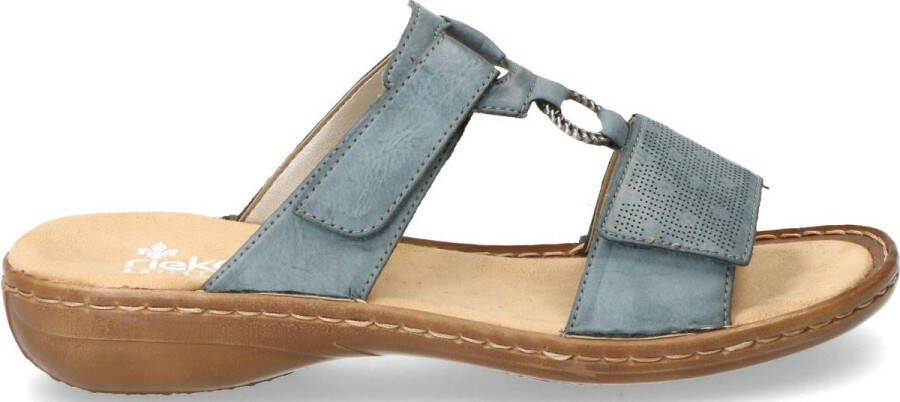 Rieker Dames slippers Open Teen licht blauw