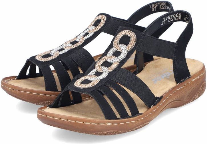 Rieker dames strappy sandalen zwart Sandalen V2870-00 zwart