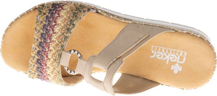 Rieker Kleurrijke Gevlochten Comfort Slipper Multicolor Dames