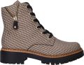 Rieker Veterlaarsjes Veterboots herfstlaarzen profielzool blokhak in pepita-look - Beige