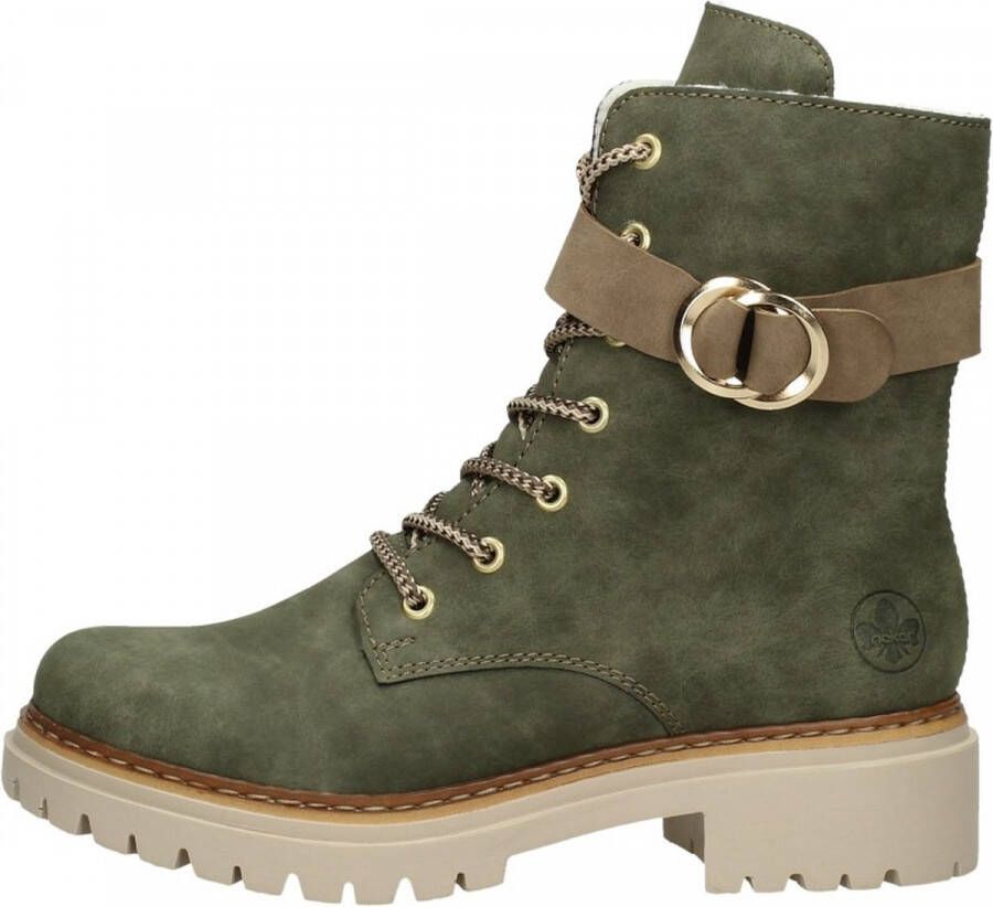 Rieker Groene veterschoen met teddyvoering Groen Dames - Foto 2