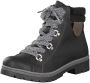 Rieker dames veterboot zwart - Thumbnail 1