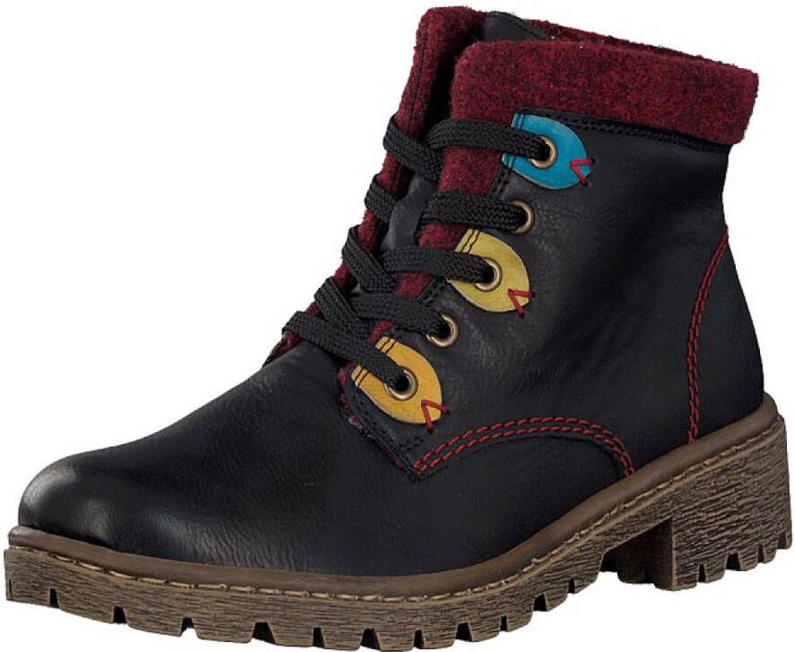 Rieker dames veterboot zwart