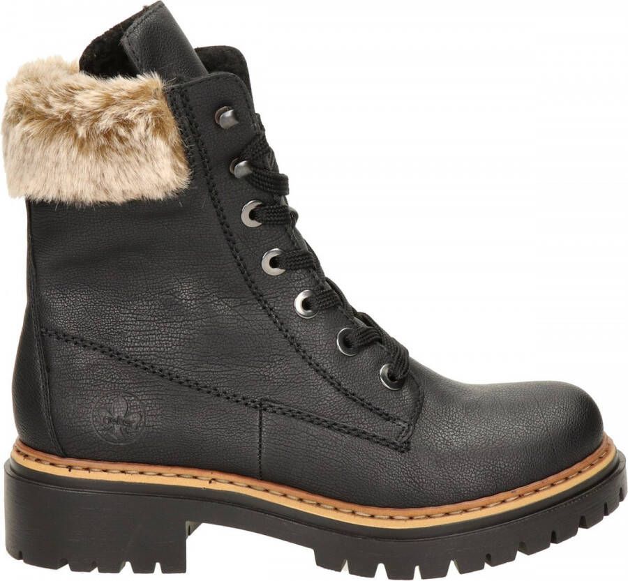 Rieker Waterdichte sneakers met ritssluiting en uitneembaar voetbed Black Dames