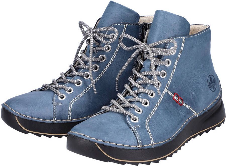 Rieker Hoge veterschoenen met decoratieve stiksels
