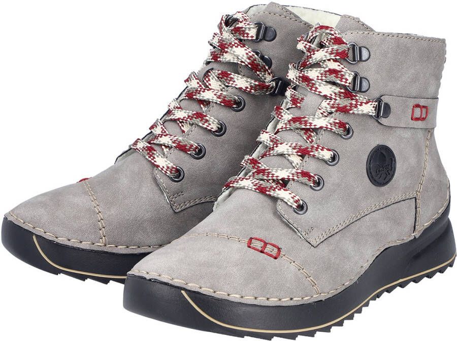 Rieker dames veterlaars enkellaars warme voering 51544-64 grijs