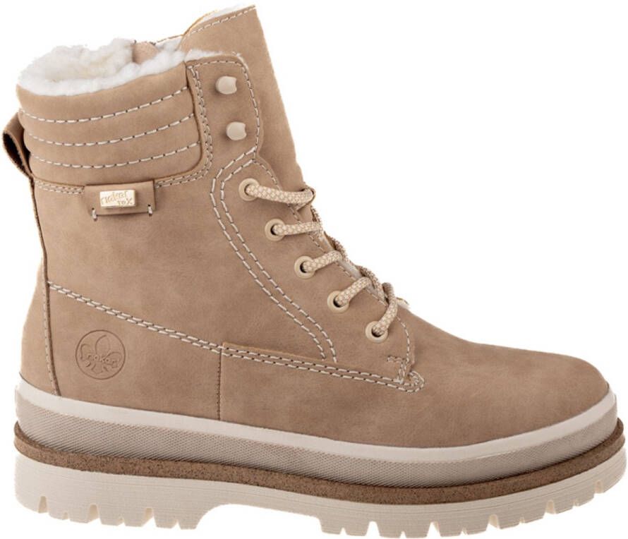 Rieker dames veterlaarzen enkellaarsjes warm gevoerd Y6225-60 beige