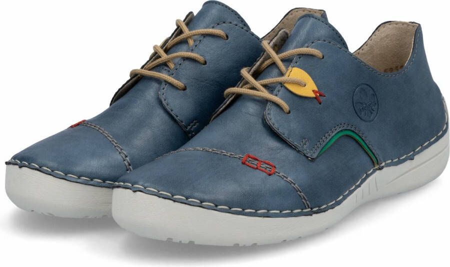 Rieker dames veterschoenen lage schoenen zakelijke schoenen leren schoenen 52528-14 blauw