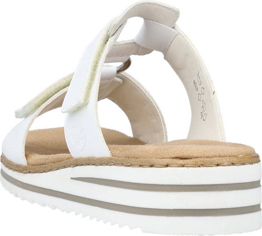Rieker Slippers sleehak zomerschoen pantoffels met praktisch klittenband