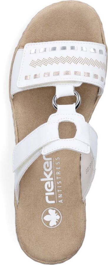Rieker Slippers sleehak zomerschoen pantoffels met praktisch klittenband