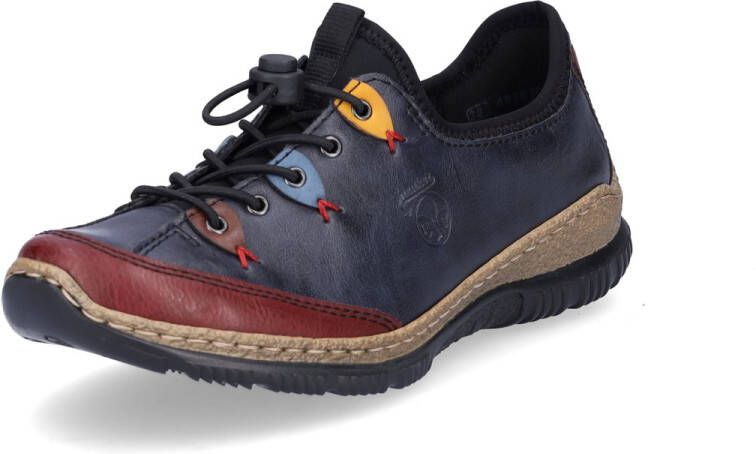 Rieker damesschoenen lage instappers N3271-35 blauw combi
