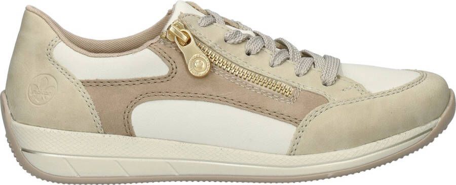 Rieker Beige en parelgrijze sneaker met stippenpatroon Multicolor Dames