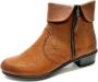 Rieker Comfortabele leren enkellaars met dubbele rits Brown Dames - Thumbnail 1