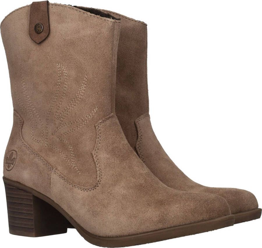 Rieker Elegant Western Style Dames Enkellaarsjes Beige Dames