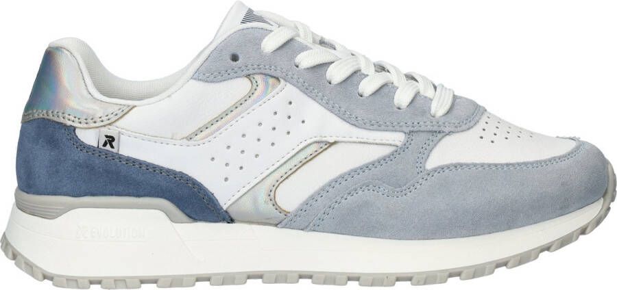 Rieker Witte Sneaker met Blauwe Accenten Multicolor Dames