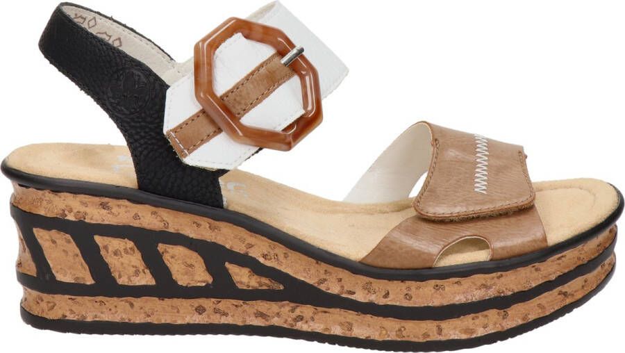 Rieker Sandaaltjes zomerschoen sandaal sleehak in modieuze look